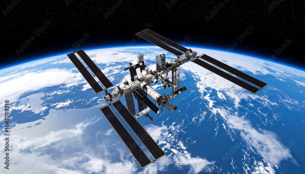 Obraz premium International Space Station close-up scene