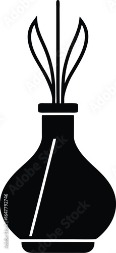 Aromatherapy Diffuser silhouette vector art illustration and minimal black and white design