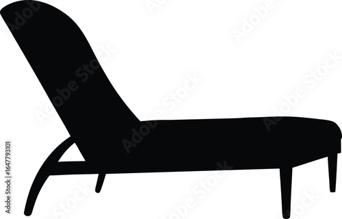 Chaise lounge silhouette vector art illustration