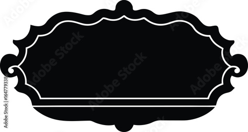 Decorative tray silhouette vector art illustration