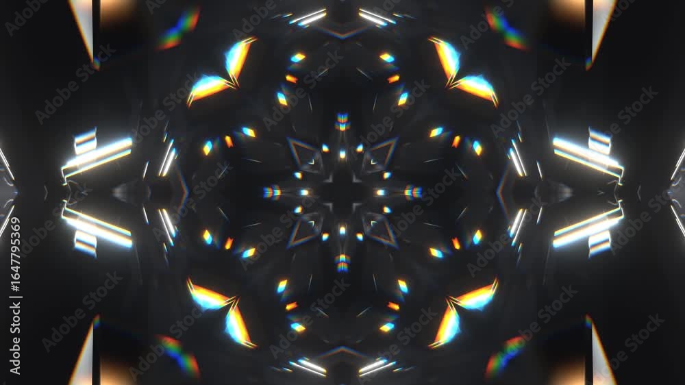 Prismatic Symmetry Animation Flowing Across Fluid Grid