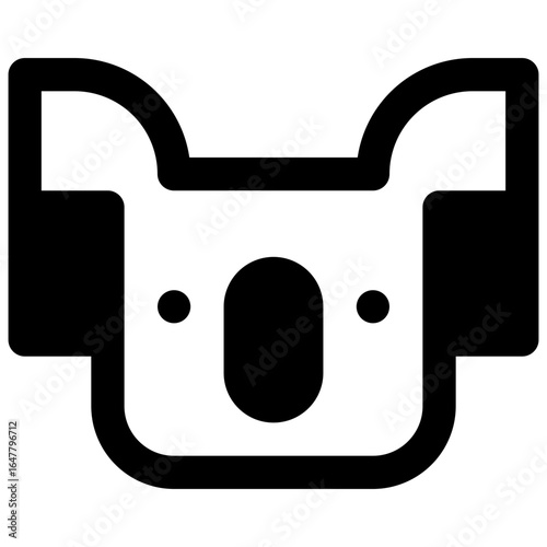 Endangered species. Outlined stroke vector icon with black-filled details.