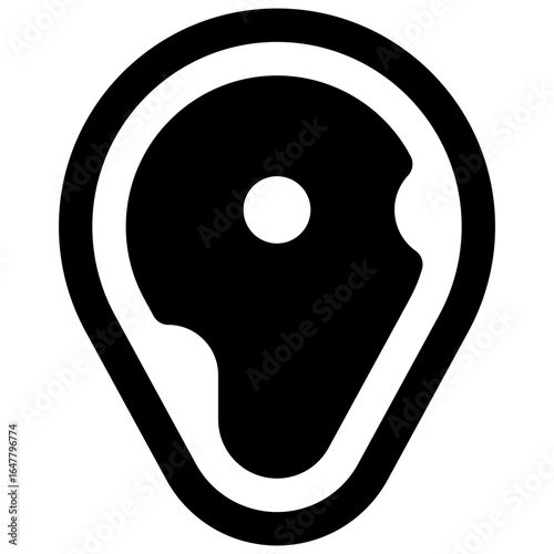 Meat production. Outlined stroke vector icon with black-filled details.