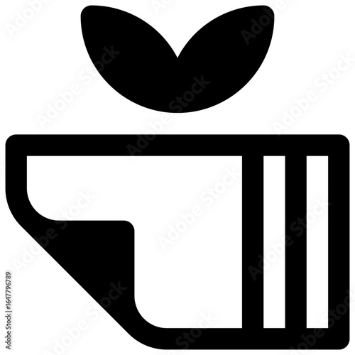 Recycled paper. Outlined stroke vector icon with black-filled details.