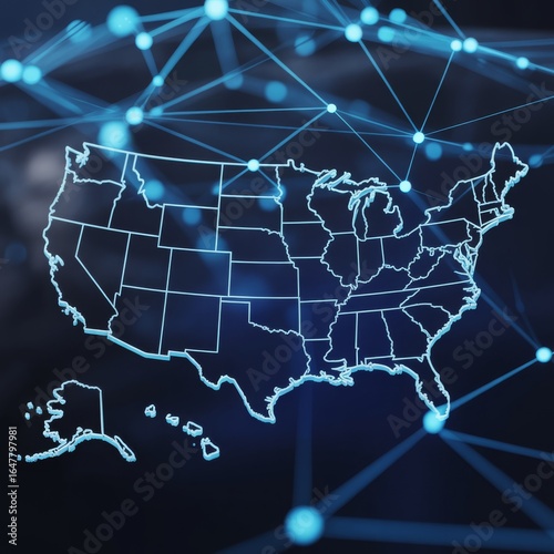 United States digital network connections united states map