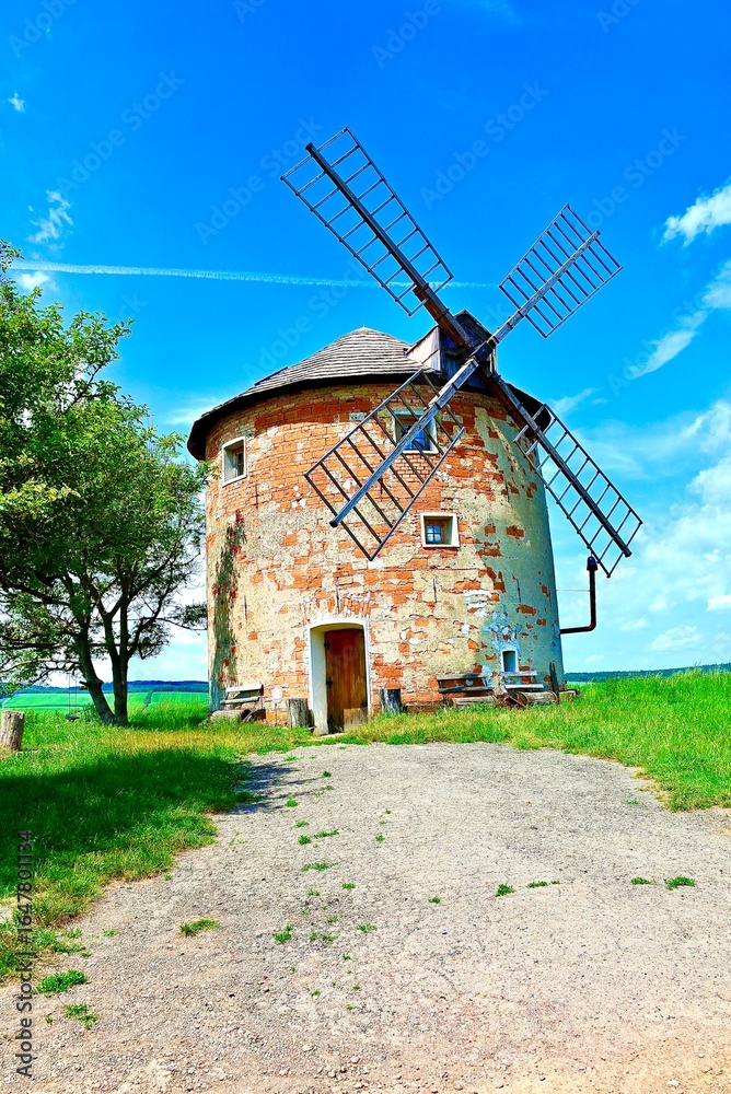 Obraz premium Beautiful mill in Kunkovice, Czech Republic. Beautiful nature.