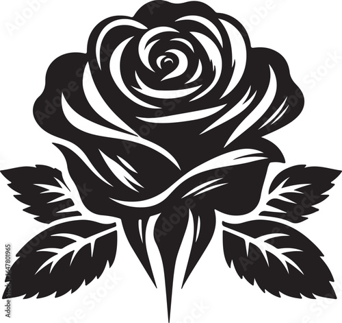 Rose silhouette vector style