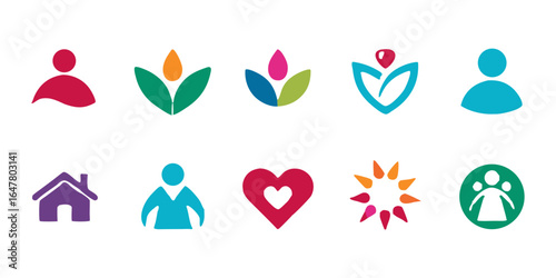 Collection of colorful abstract logos isolated on white background a set of creative and modern graphic elements for business, company, and brand identity design projects
