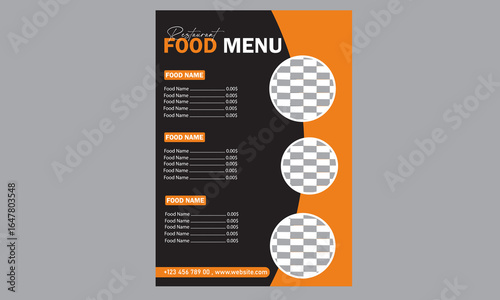 corporate minimal food menu design template 