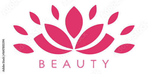 Elegant pink lotus flower logo design for beauty and wellness brands, symbolizing femininity, nature, and serenity, ideal for spas, yoga studios, and health products