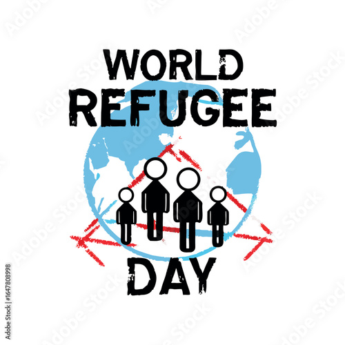   world refugee day poster on with design eps
