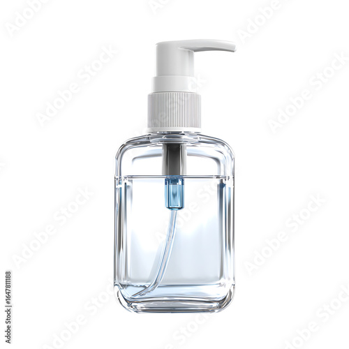 Clear Hand Sanitizer Bottle With White Pump Dispenser