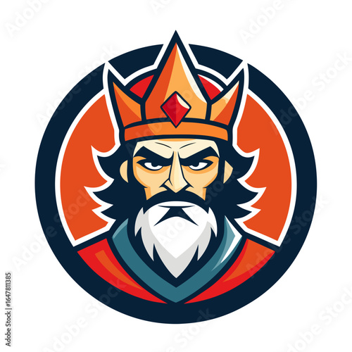 Illustration of a king with a crown, representing power and authority
