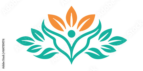 Elegant spa logo design featuring a stylized flower and leaf arrangement, symbolizing beauty, health, and wellness, ideal for businesses in the spa, yoga, and natural health industries