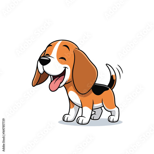 Beagle cartoon character isolated on a white background