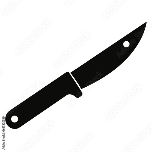 Black silhouette of a utility knife blade cutting tool