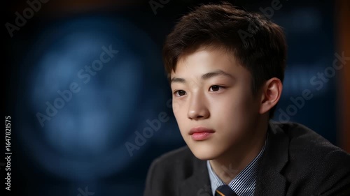 Teenage Business Elite Confident and Calm Thinking