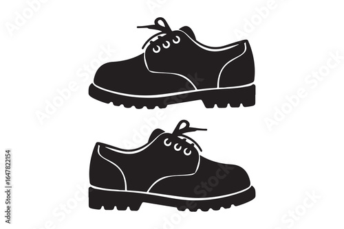 Kids shoes art silhouette vector on white background 
