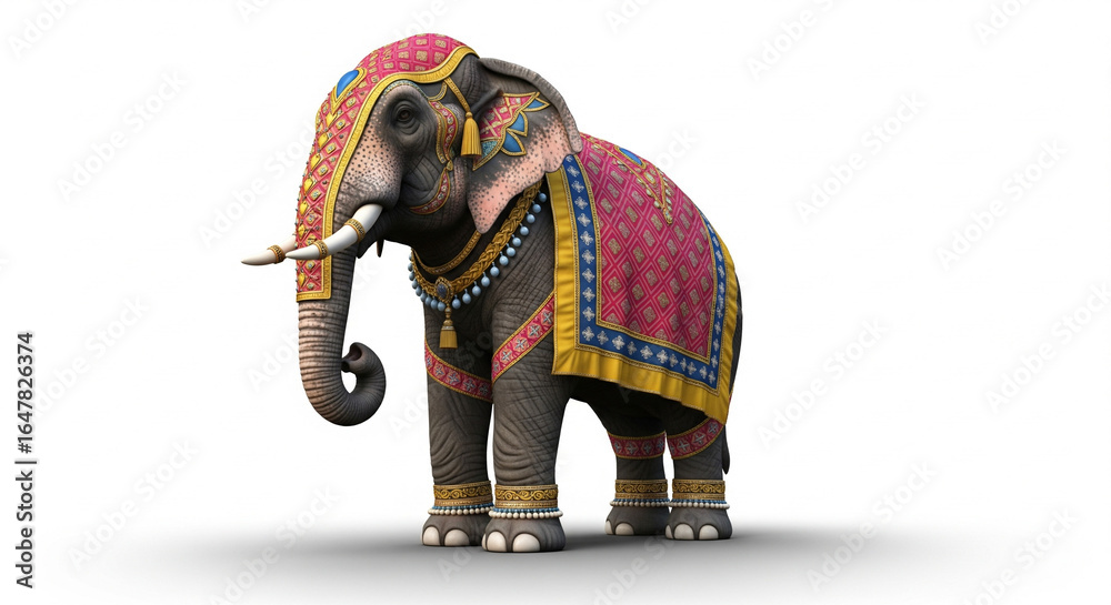 Fototapeta premium Festive Elephant Icon – Artistic Widescreen Perspective