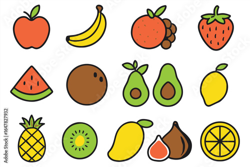 Assortment of Vibrant Fruits: A colorful assortment of fresh fruits artfully arranged, each bursting with natural flavors and vibrant hues, ready to invigorate and inspire.