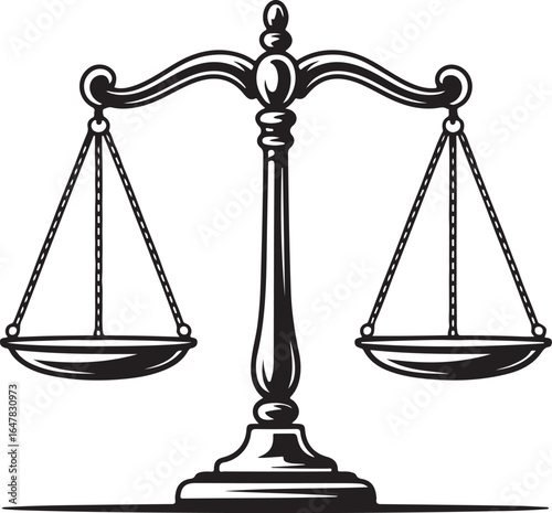 Minimalist Justice Scale Vector Icons  Trio of Silhouettes for Attorney Logos, Law Books, Legal Documents  Perfect for High-Resolution Courtroom and Law Firm Design