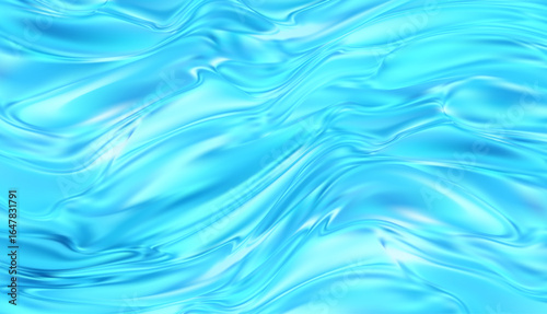 Abstract Blue Liquid Flow Texture Illustration, Vector Background Featuring Smooth and Curved Patterns in Shiny Blue Tones