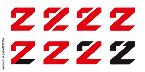 Isolated on white background, a bold collection of letter z designs showcases a modern and creative alphabet, perfect for logos, branding, and graphic design projects with a touch of artistry