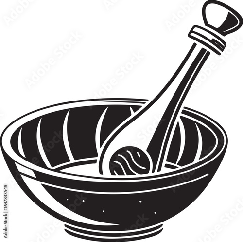 mortar and pestle vector