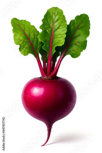 vibrant neon beetroot on white background