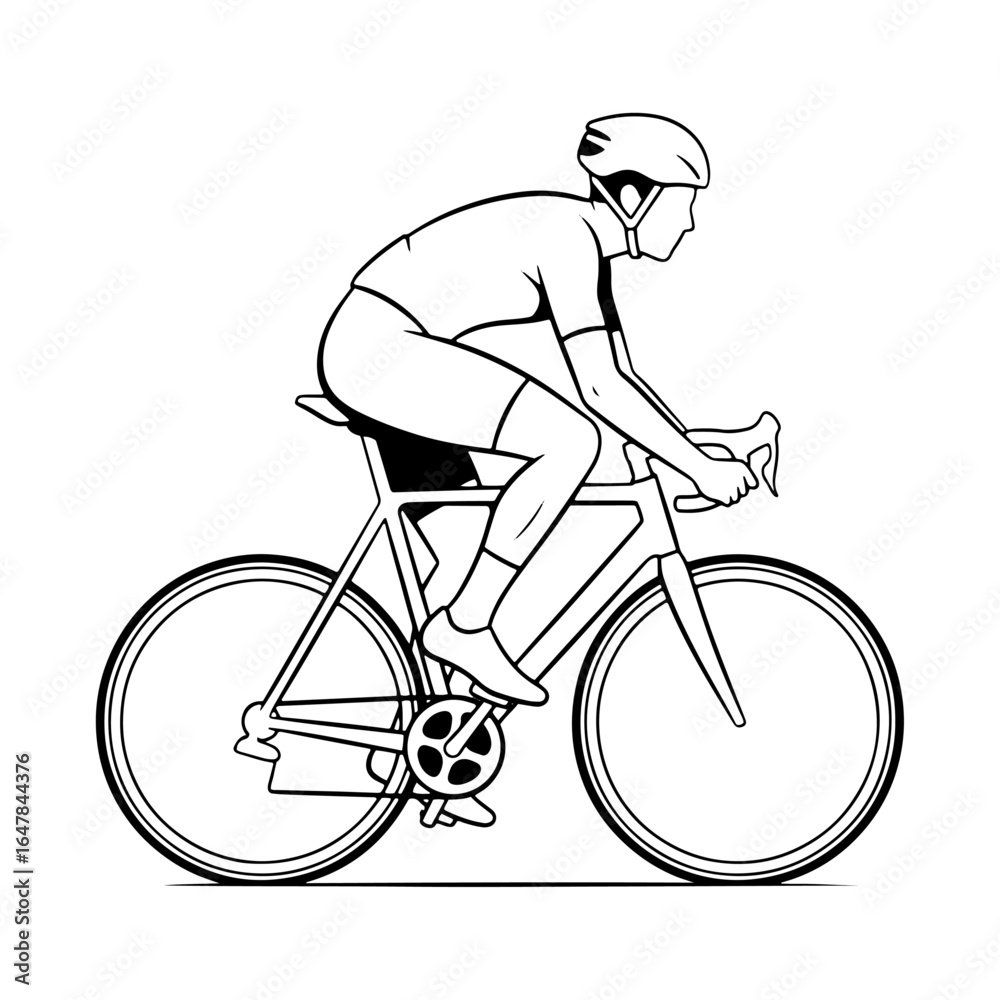 Fototapeta premium Bicycle riding illustration for sports and health related projects. This vector is best for graphic design, indoor cycling classes, event posters, health magazine covers, social media content.