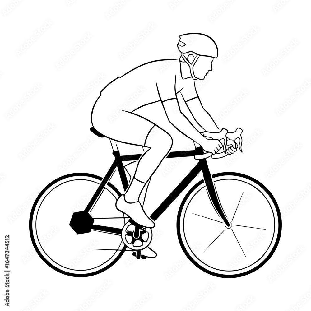 Fototapeta premium Bicycle riding illustration for sports and health related projects. This vector is best for graphic design, indoor cycling classes, event posters, health magazine covers, social media content.