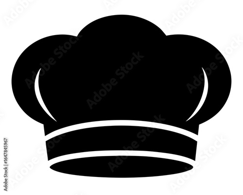 Chef hat black silhouette vector  ,cook hat icon illustration