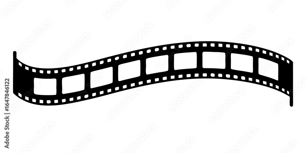 Fototapeta premium film strip silhouette vector illustration