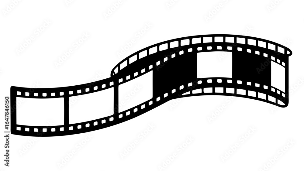 Fototapeta premium film strip silhouette vector illustration