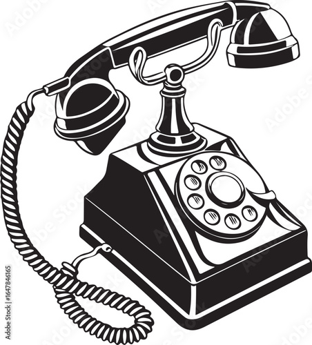 old phone isolated on white background