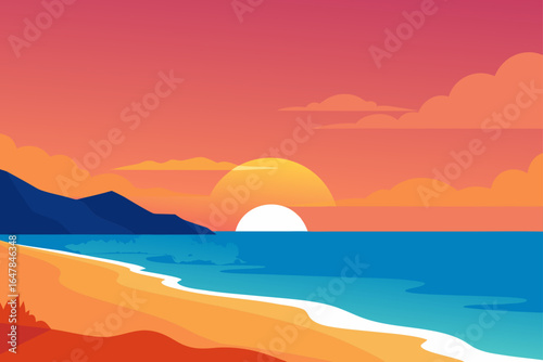 sunset on the sea
