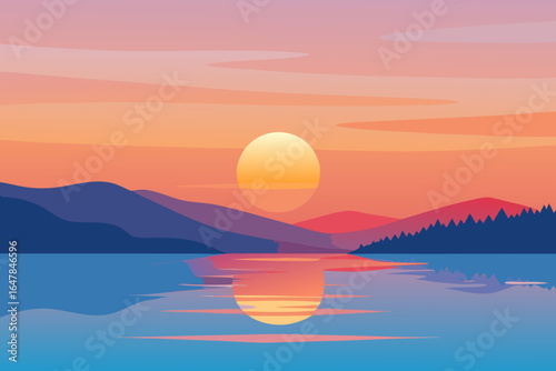 sunset in the mountains