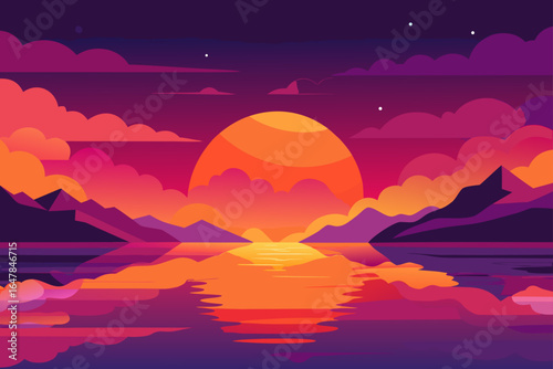 sunset in the mountains