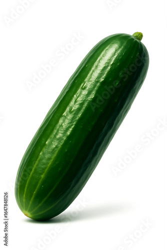 vibrant neon cucumber on white background