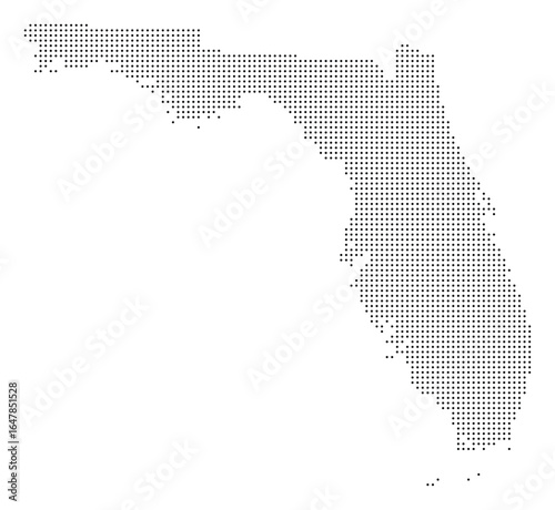 Dotted USA Florida Map Vector Illustration