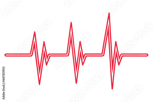 Bright Red Heartbeat ECG Line on White Background Medical Healthcare Concept Visualization of Vital Signs Monitoring and Diagnostic Tool Health Technology
