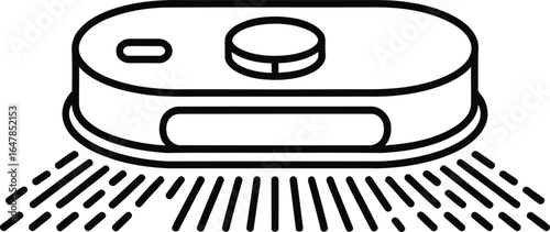 Robot vacuum cleaner with brushes cleaning the floor