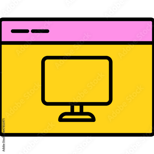 Web Browser Tool desktop mode flat icon design