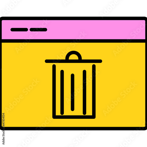 Web Browser Tool dustbin flat icon design