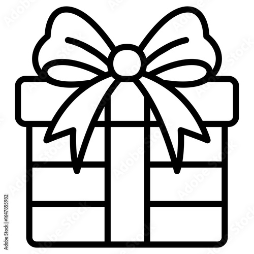 Christmas Gift Box with Ribbon, Wrapped New Year Presents, Decorative Vector