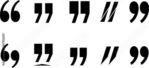 Collection of various quotation mark styles and punctuation symbols. A conceptual illustration for typography, grammar, and design.