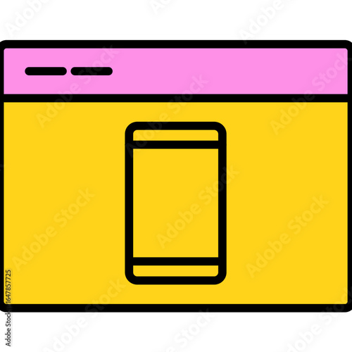 Web Browser Tool mobile mode flat icon design