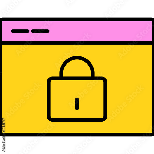 Web Browser lock Tool flat icon design