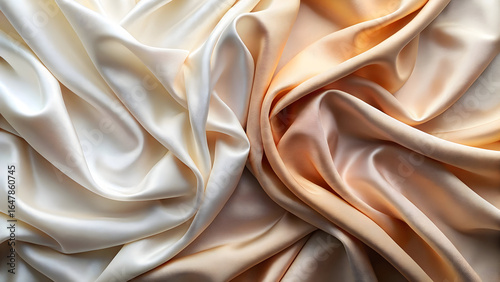 Wallpaper Mural Cream and peach silk fabric folds draped texture Torontodigital.ca