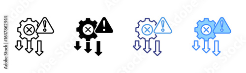 Error icon set multiple style collection